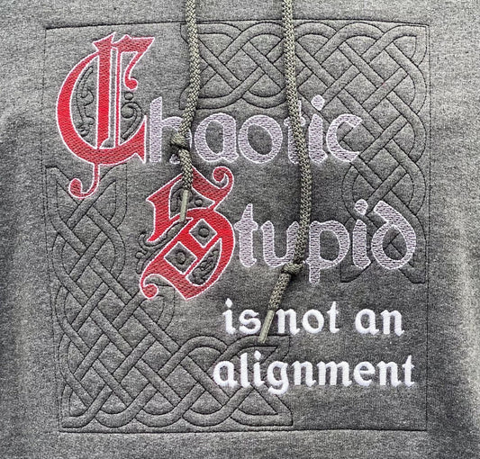 Chaotic Stupid Embroidered Hoodie