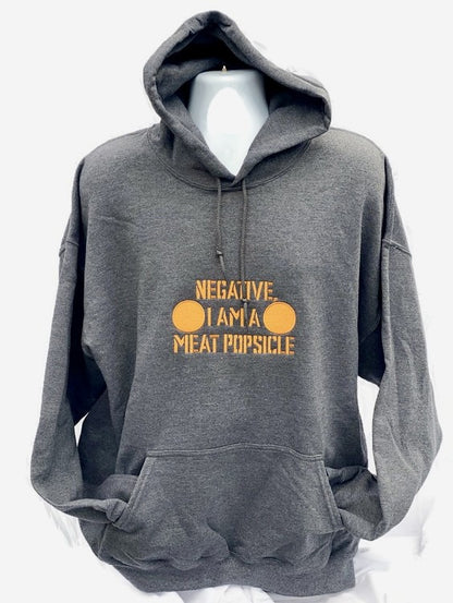 Negative I Am a Meat Popsicle Embroidered Hoodie