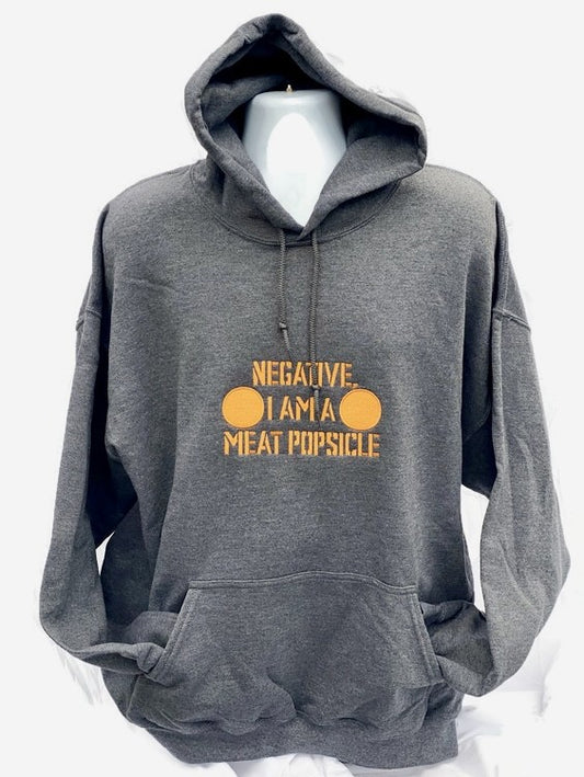Negative I Am a Meat Popsicle Embroidered Hoodie